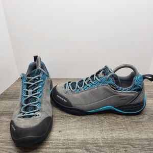 Zamberlan Hiking Trail GTX Shoes Suede Womens Size 7 Grey Blue Vibram